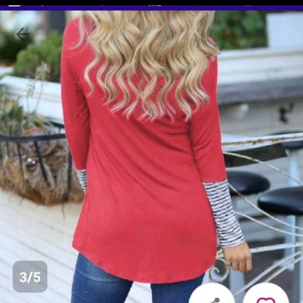 Long Sleeve Patchwork Top - Picture 3 of 4